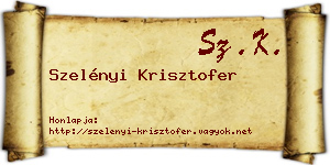 Szelényi Krisztofer névjegykártya