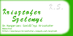 krisztofer szelenyi business card